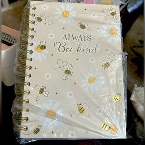 Journal spiral always be kind bee 🐝 themed four tabs flower bee flower honeypot